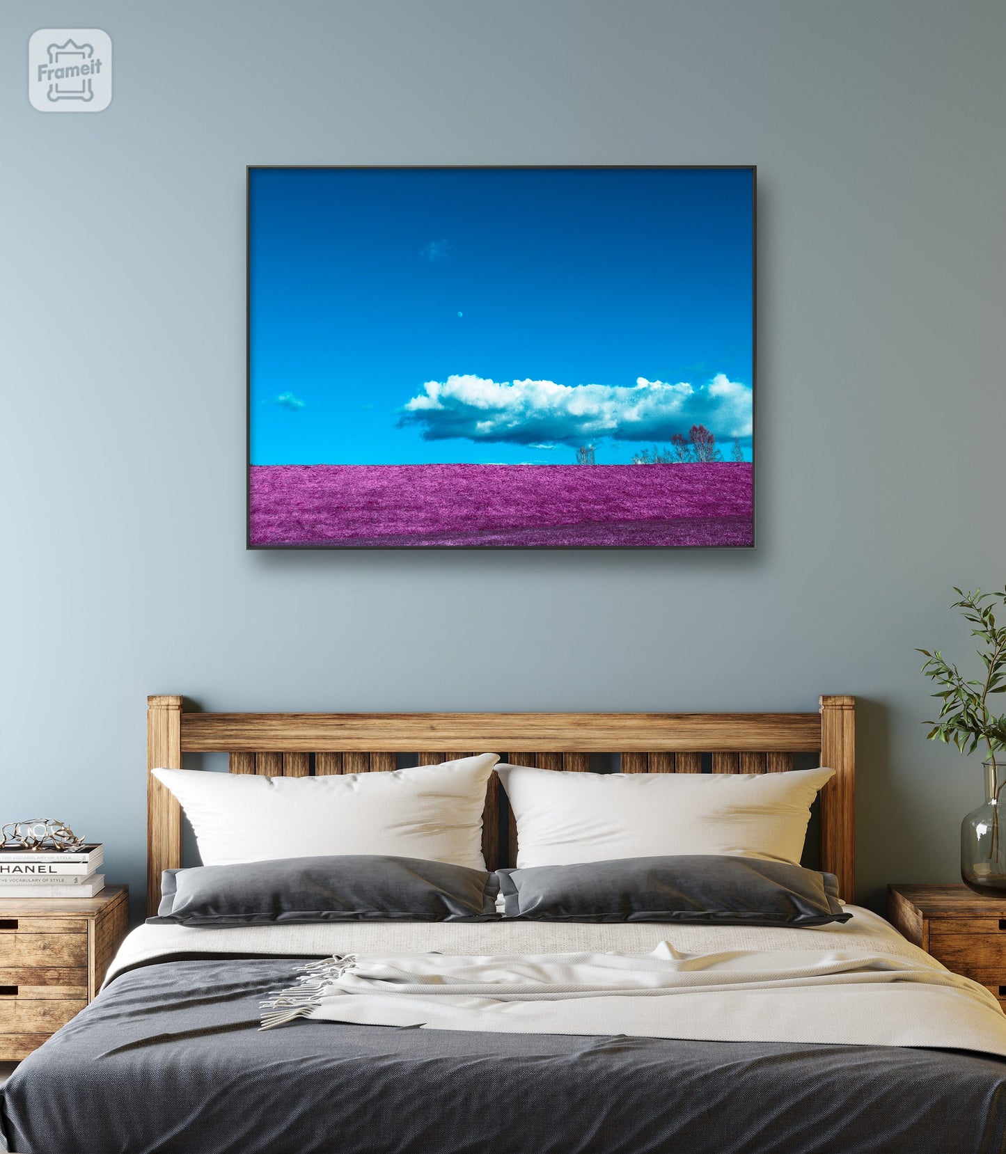Dream Landscape – Blue Sky and Pink Meadow Poster