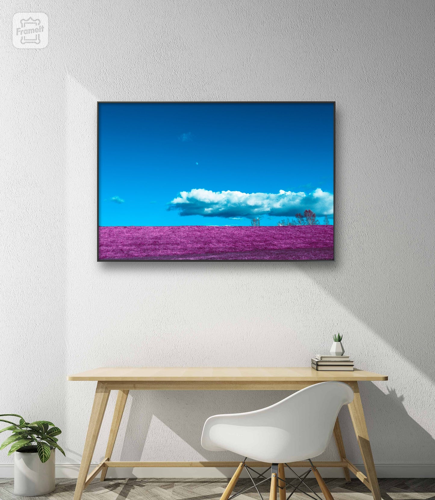Dream Landscape – Blue Sky and Pink Meadow Poster