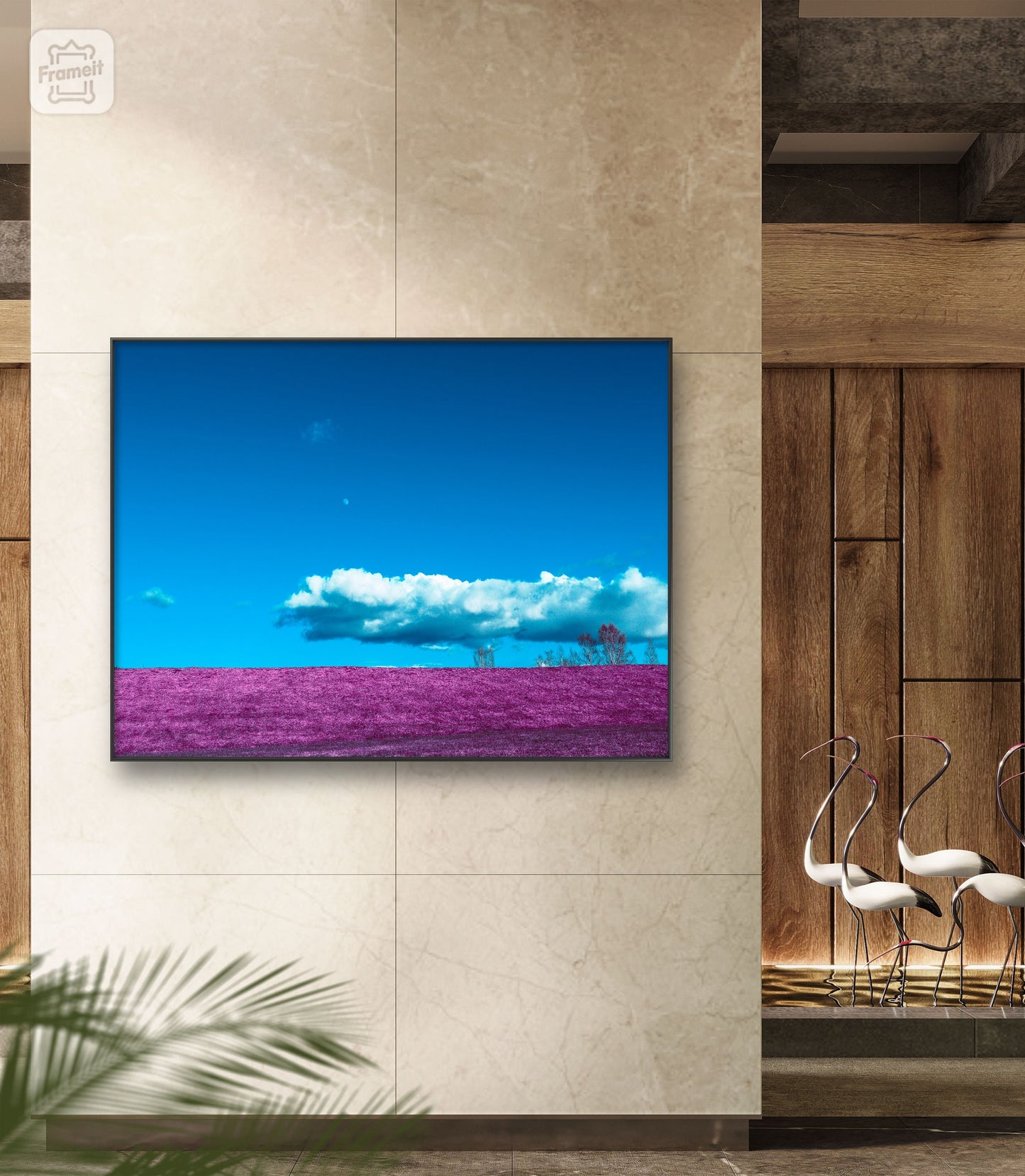Dream Landscape – Blue Sky and Pink Meadow Poster