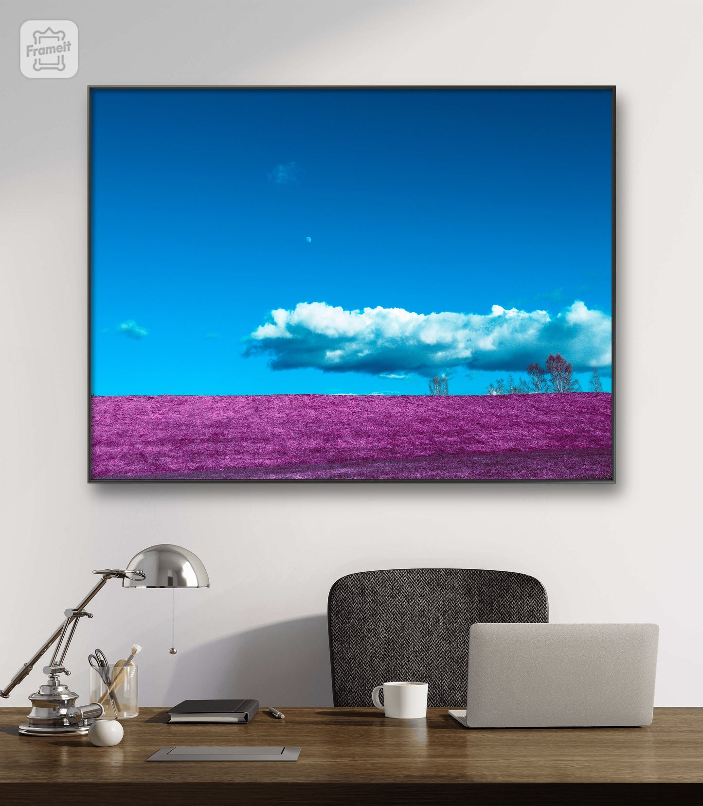 Dream Landscape – Blue Sky and Pink Meadow Poster