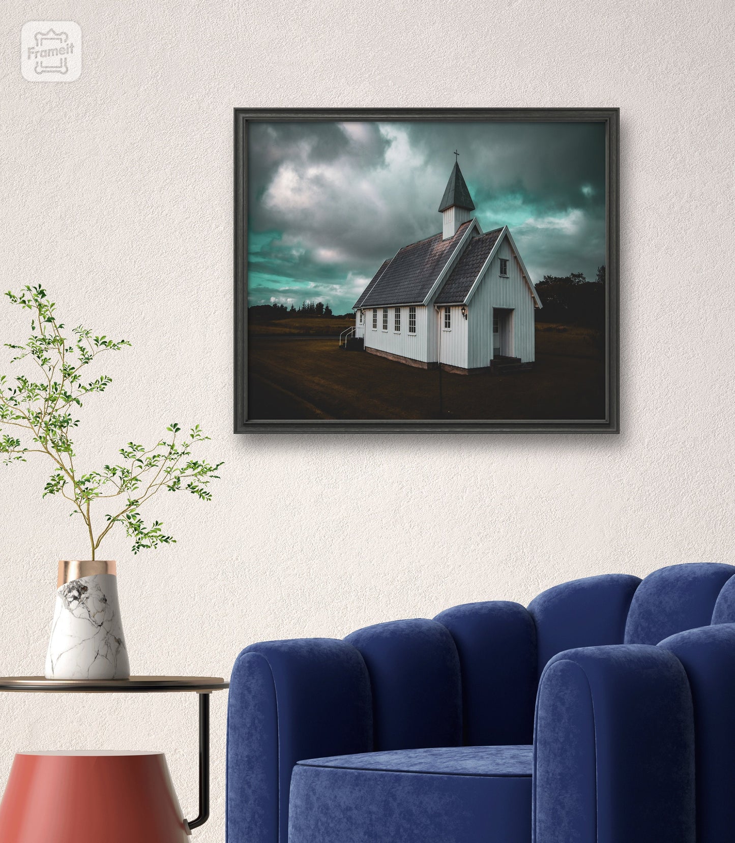 Mysterious Church in Blue Light – Photographic Art Print