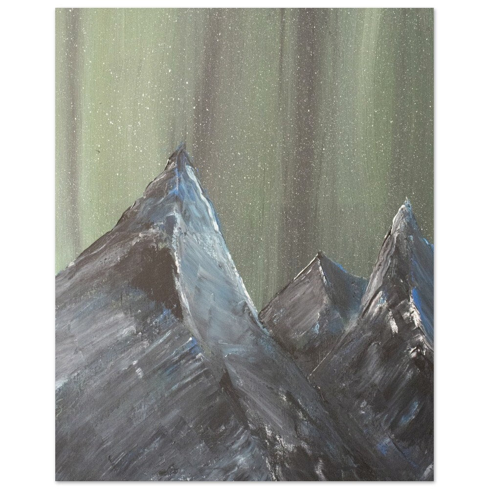 Northern Lights & Mountains Poster - Quality Matte Art