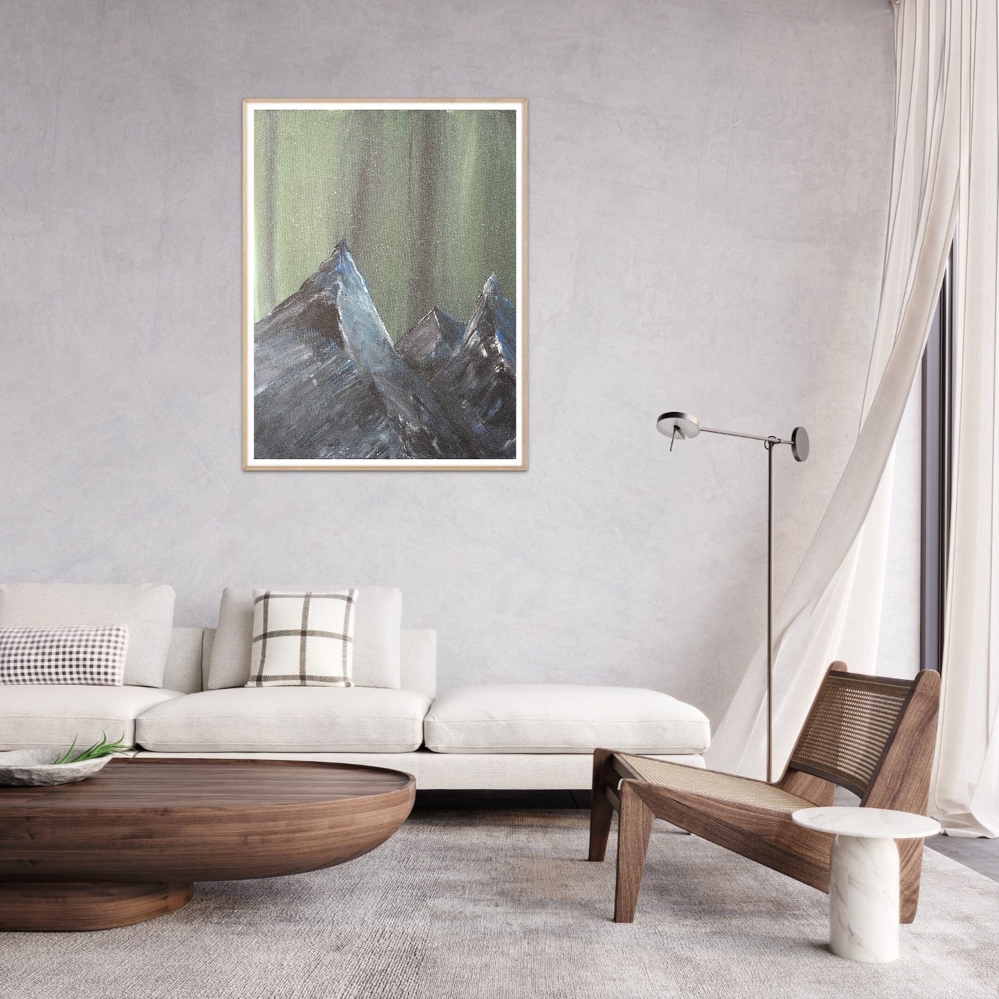 Northern Lights & Mountains Poster - Quality Matte Art