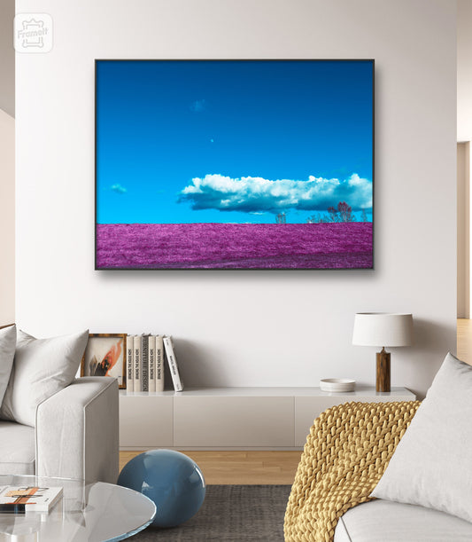 Dream Landscape – Blue Sky and Pink Meadow Poster
