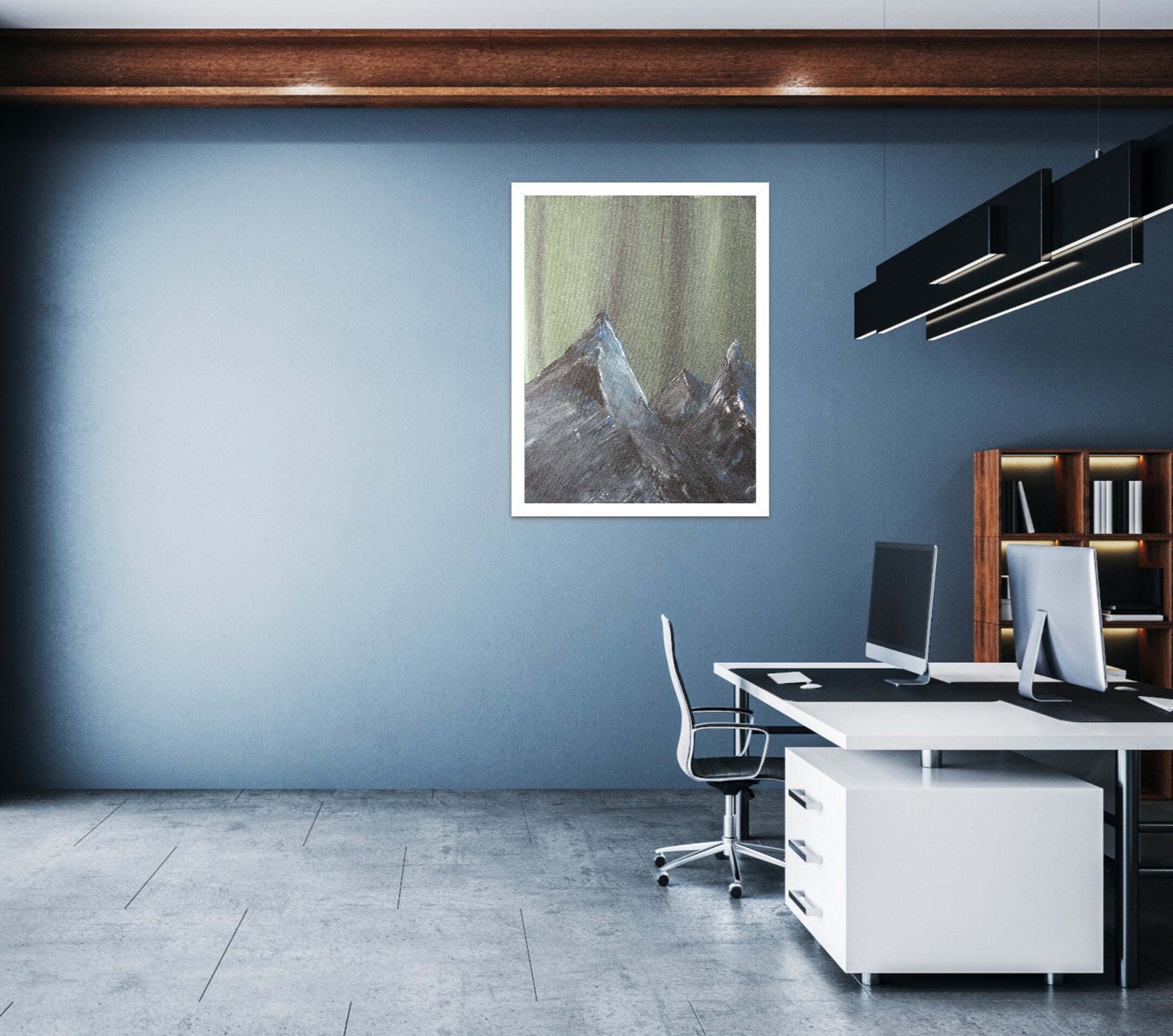 Northern Lights & Mountains Poster - Quality Matte Art